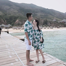Đồ đôi nam nữ mặc đi biển chất đũi