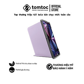 Bao da từ tính Tomtoc Vertical cho Ipad Pro 12.9 inch 2021 - Hỗ trợ sạc không dây cho Apple Pencil, hàng chính hãng