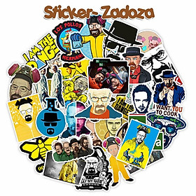 Sticker phim Breaking Bad trang trí mũ bảo hiểm, đàn, guitar, ukulele, điện thoại laptop