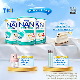 Bộ 3 lon Sữa bột NAN OPTIPRO PLUS 4 Nestle Bé 2-6 tuổi 1500g/lon Giúp tiêu hóa tốt