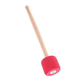 2X Bass Drum Mallet Drumstick with Wood Handle for Percussion Instrument Red