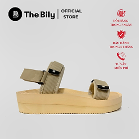 Giày Sandal Nữ The Bily 03W Quai Ngang - Màu Kem BL03WK