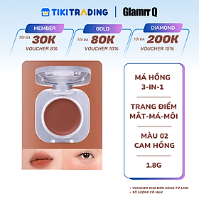 [MỚI] Má Hồng Kem Đa Năng 3-in-1 Trang Điểm Má Mắt Môi Mịn Lì Dễ Tán Bền Màu Glamrr Q Mellow Touch Lip Cheek Pot (1.8g) màu 02