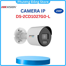 Camera ip thân 2.0MP ColorVu Hikvision DS-2CD1027G0-L có màu ban đêm, chống bụi và nước: IP67,hỗ trợ chức năng cấp nguồn qua Ethernet PoE. Hàng chính hãng