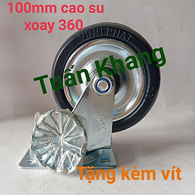 Mua Bánh xe đen vĩnh phát phi 100mm đẩy êm