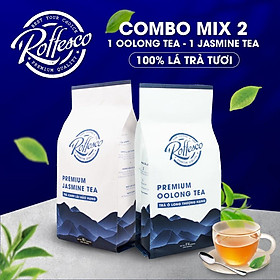 Combo 2 Trà Ô Long & Xanh Lài ROFFESCO PREMIUM OOLONG & JASMINE TEA 100% Thiên Nhiên Túi 500G