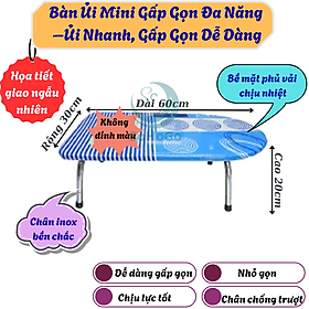 Bàn Để Ủi Quần Áo Kiểu Ngồi Lót Gỗ, 30x60cm, 4 Chân Gấp Gọn  (Họa Tiết Ngẫu Nhiên)