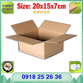 Mua 20 Hộp Carton  KT: 20x15x7cm  Hộp carton  Thùng carton  Hộp đóng hàng  Thùng đóng hàng  Hộp carton 3 lớp...
