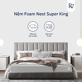 Nệm Foam Nest Ru9 15cm Cao Cấp | Ngăn Cách Chuyển Động | 2 Lớp Foam Nâng Đỡ | 6 Kích Thước