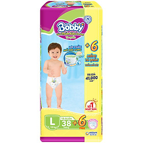 Tã Quần Bobby - Đệm Lưng Thấm Mồ Hôi L38 (38 Miếng) - Tặng 6 Miếng Trong GóI