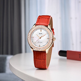 Đồng hồ nữ chính hãng I&W Carnival 593L-D3,thay pin miễn phí trọn đời ,Kính sapphire,chống xước,Chống nước30m,Máy điện tử(pin),mặt trắng dây da xịn
