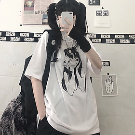 Áo Thun tay lỡ freesize đẹp! Hình CÔ GÁI HAI MẶT cho cả Nam và Nữ từ 42kg đến 65kg