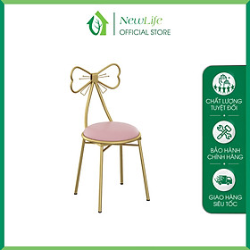 Mua Ghế trang điểm khung vàng bắc âu   tựa lưng hình Nơ NewLife