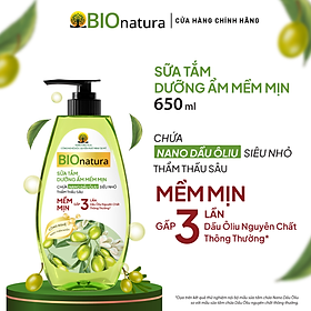 Sữa tắm Bionatura Nano Dầu Ôliu - Dưỡng Ẩm Mềm Mịn 650 ml