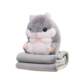 Gối mền thú bông chuột Hamster 3 trong 1