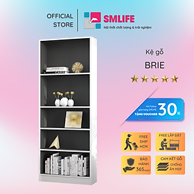 Kệ sách gỗ hiện đại SMLIFE Brie | Gỗ MDF dày 17mm chống ẩm | D75xR35xC180cm