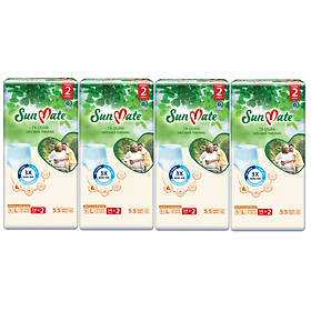Combo 4 Tã quần SunMate siêu khô thoáng G1 mới size L-14+2 miếng