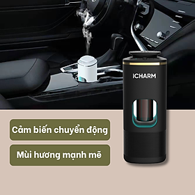 Máy khuếch tán tinh dầu ô tô, tạo mùi thơm xe hơi chính hãng iCHARM - cảm biến chuyển động, điều chỉnh cường độ mùi theo ý