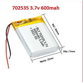 Mua Pin Sạc Lithium Polymer 3.7V 600mah 702535 Cho tai nghe loa Mp3 MP4 MP5 GPS PSP Bluetooth