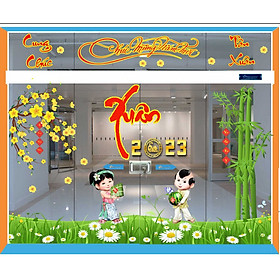 Mua Decal trang trí tết - decal dán cửa kính ngân hàng - văn phòng - decal trang trí tết dán phòng khách - nhà hàng - khách sạn Binbin