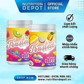 Combo x 2 hũ sữa tăng cơ vị nước trái cây Whey Protein Isolate Trusted Nutrition Clear 540g – Nutrition Depot Vietnam - Dừa Dứa