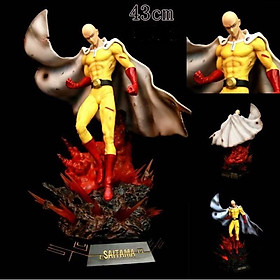 Mô hình Saitama chiến đấu lửa one punch man chất lượng cao 43cm