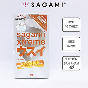 Bao Cao Su Sagami Superthin - 10s - Mỏng - Kiểu Truyền Thống - Che Tên Sản Phẩm