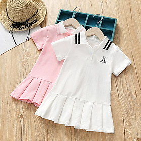 Đầm polo/ Váy polo bé gái tay ngắn kiểu dáng hợp thời trang chất vải cotton cá sấu thoáng mát BG4