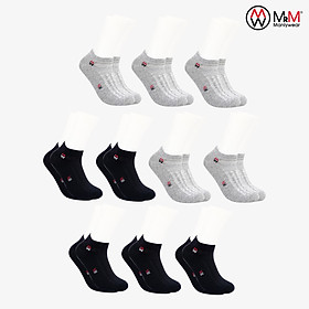 Combo 10 Đôi Tất Vớ Nam Cổ Ngắn Lịch Lãm Sang Trọng, Sợi Cotton Khử Mùi, Chống Hôi Chân, Không Bai Dão Co Giãn Thoải Mài - Mrm Fashion MM
