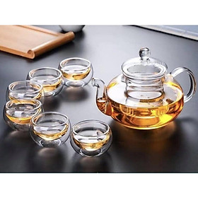 Mua Bộ Ấm Trà Thủy Tinh Chịu Nhiệt Có Lõi Lọc Chịu Nhiệt