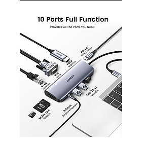 Ugreen Hub Chia Cổng USB 3.0 Sang Đầu Đọc Thẻ SD / TF 4K / HDMI VGA PD 3 Cổng USB 3.0 3.5mm Cho MacBook / Pro / Air / Type C ... hàng chính hãng