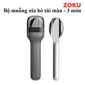 Bộ muỗng nĩa bỏ túi màu  - 3 món ZOKU - Hàng Chính Hãng
