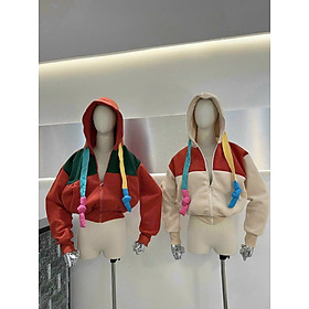 Hình ảnh Áo khoác nữ chất nỉ dệt xuất khẩu cao cấp mềm mịn có túi trong nón rộng thoải mái 4 màu lựa chọn N198