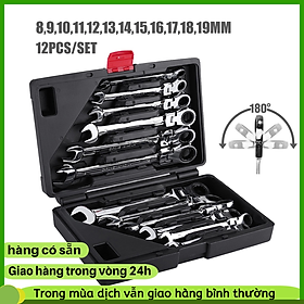 Mua Bộ cờ lê vòng miệng tự xoay 6/12 chi tiết  8-19mm Bộ cờ lê Ratchet