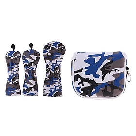 3Pcs/Set Deluxe  PU Golf  Driver Head Cover Headcover And 1 Shaft Head Cover