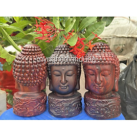 Diện phật bằng gỗ trắc đỏ đen kt cao 15x8x8cm 