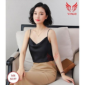 Áo Hai Dây Cổ Đổ Lụa Satin Cao Cấp _CHẤT ĐẸP CAM KẾT