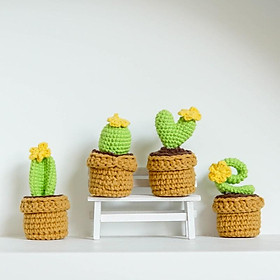 Mua Bộ 4 chậu hoa len LOVE đan tay handmade
