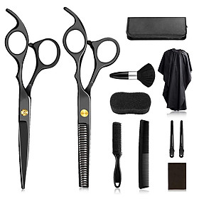 Portable Hair Cutting Kit with Stainless Steel Shears Razor Edge Thinning Hair Scissors Barber Comb Thinning Hair
