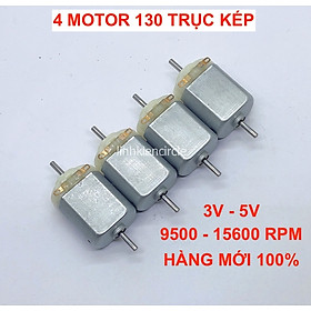 Mua 4 cái motor 130 trục kép 3V - 5V mô men xoắn lớn mới 100% tốc độ 9500 - 15600 RPM - LK0396