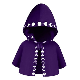 Halloween Cloak Hooded Poncho Cosplay Costume Accessories Medieval Hooded Cloak Hat for Role Playing Dress up Festival Party