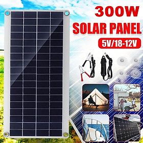 Bảng điều khiển năng lượng mặt trời 300W Sức sạc nhanh không thấm nước Dual Dual 12/5V DC sạc pin ngoài trời sạc sạc ngoài trời cho du thuyền RV Car