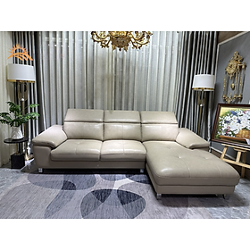 Mua Sofa góc L da bò Italy Juno sofa màu kem – SFLCT10 2m6 x 1m6  hàng cao cấp chuẩn da bò nhập khẩu Ý