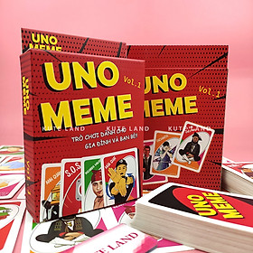 Bộ bài Uno Meme 112 lá hàng Board Game Việt Nam chất lượng cao giấy dày dặn 