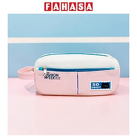 Bóp Viết Vải Phối Màu Pastel Có Quai Xách - Yescholar 9378 - Màu Hồng