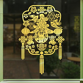 Mua Decal trang trí Tết - Bảng Chữ Phúc kiểu độc đáo ánh vàng đỏ