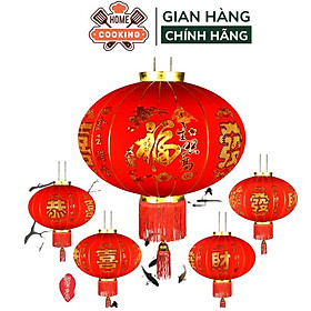 Đèn lồng trang trí tết, lễ hội vải nhung khung kim loại cao cấp, sản phẩm trang trí tết nguyên đán cực ý nghĩa