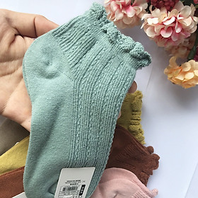 Tất Bé Gái Cổ Bèo Chất Len Cotton Dày Dặn Cao Cấp Giao Màu Ngẫu Nhiên