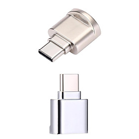 2 Pieces USB 3.1 Type-C Card Reader OTG HUB Adapter for Micro SD / TF