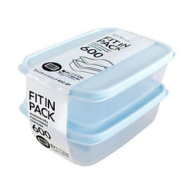 Mua Set 2 Hộp Nhựa Nắp Dẻo 600ml Xanh Mint  Trắng